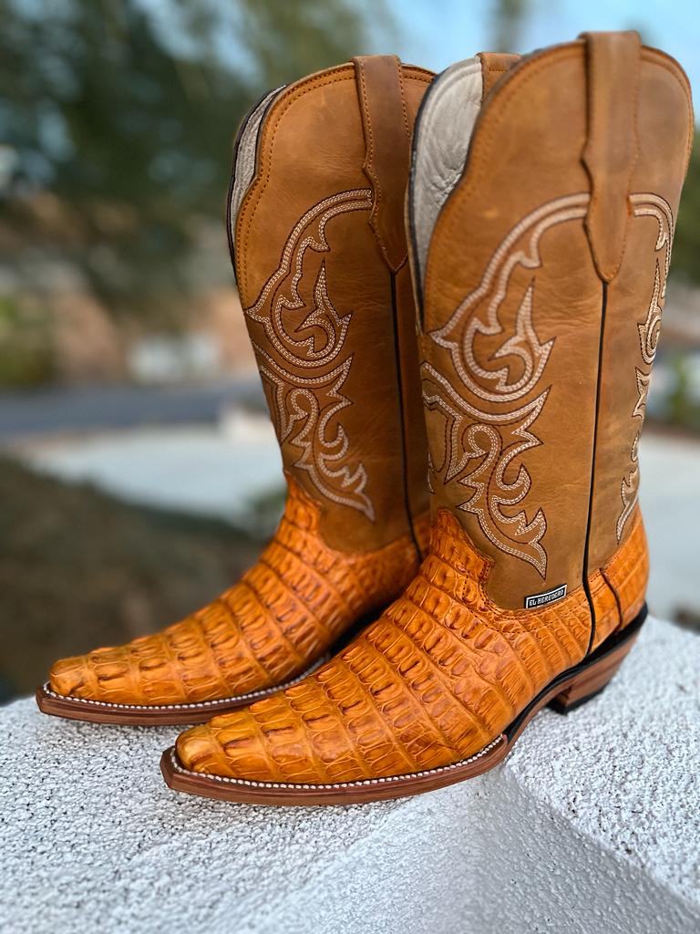 Honey Crocodile Tail Boots